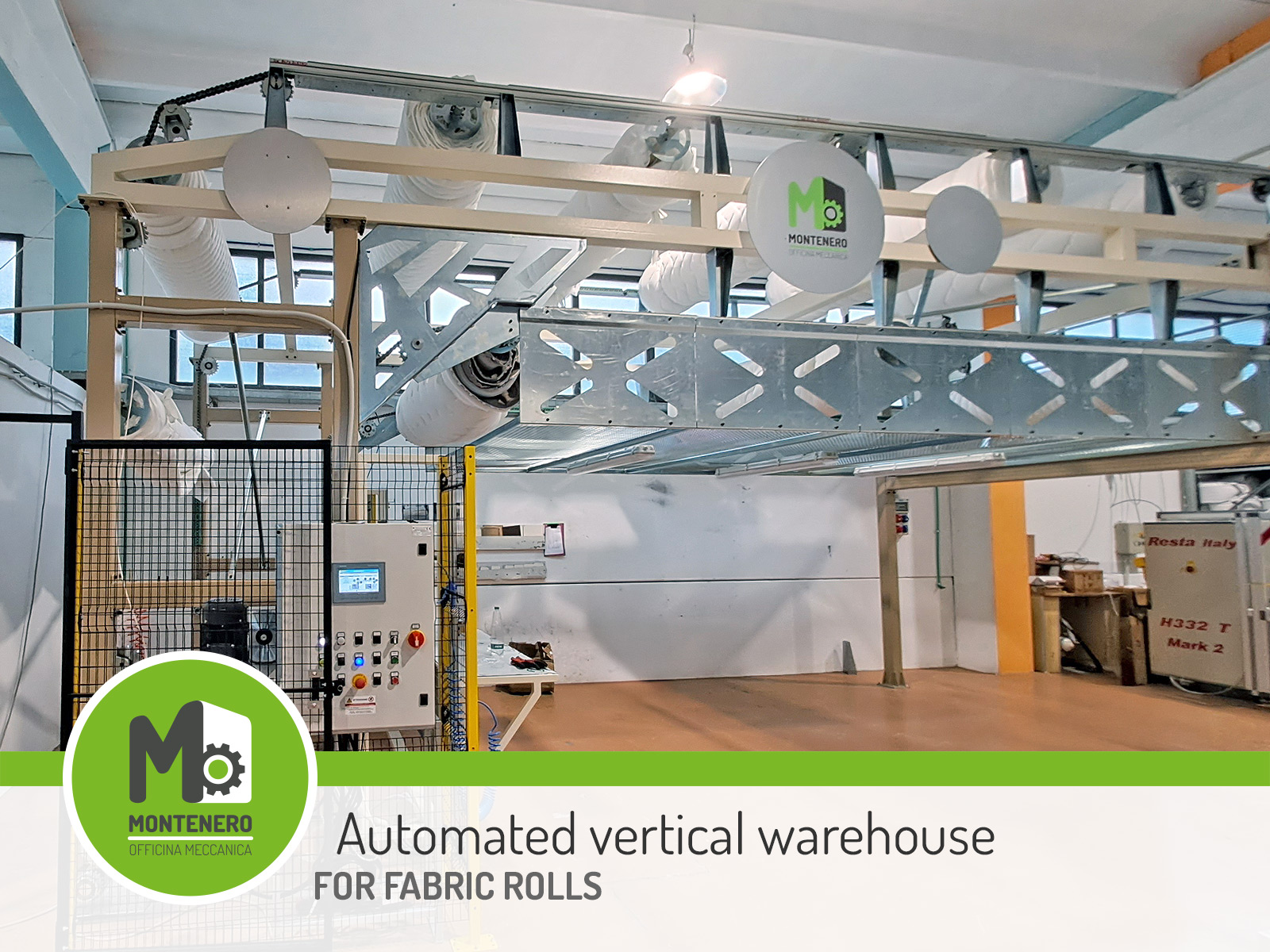 automated vertical warehouse for fabric rolls